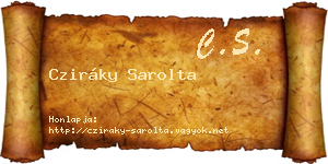 Cziráky Sarolta névjegykártya